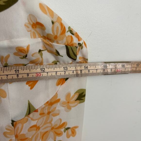 Rihoas Moony Printed Suspender Dress Yellow Floral Midi M - Picture 7 of 9